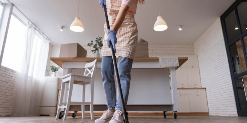 cleaning by a girl